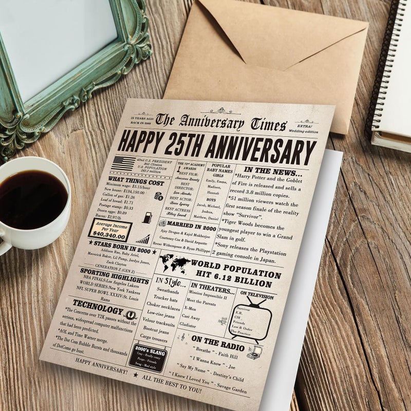 Fancylucky Jumbo 25Th Anniversary Card For Husband Wife Couples  Big 25 Year Anniversary Card Gifts For Dad Mom Parents  Romantic Silver Wedding Gifts For Husband Wife - Image 3