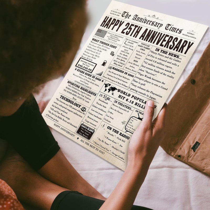 Fancylucky Jumbo 25Th Anniversary Card For Husband Wife Couples  Big 25 Year Anniversary Card Gifts For Dad Mom Parents  Romantic Silver Wedding Gifts For Husband Wife - Image 5