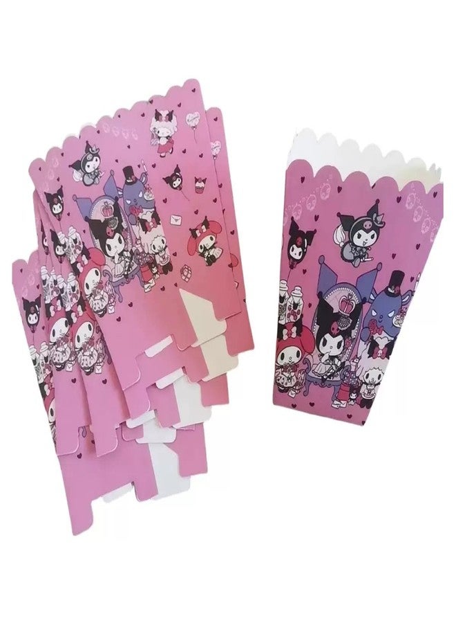 12 Pcs Hello Pink Cat Candy Box Popcorn Box Birthday Party Favor Pink Kity Snack Treat Boxes Candy Cookie Container Decorations Gifts for Kids Adults Birthday Party Favor Supplies (popcorn box e
