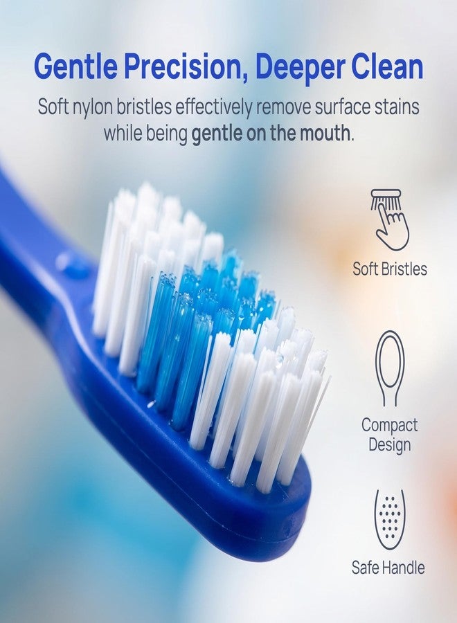 Baluue 20pcs Short Handle Toothbrush Individually Wrapped Mini Thumbprint Toothbrush for Prison Security Detention Center Travel and Camping, Blue - Image 2