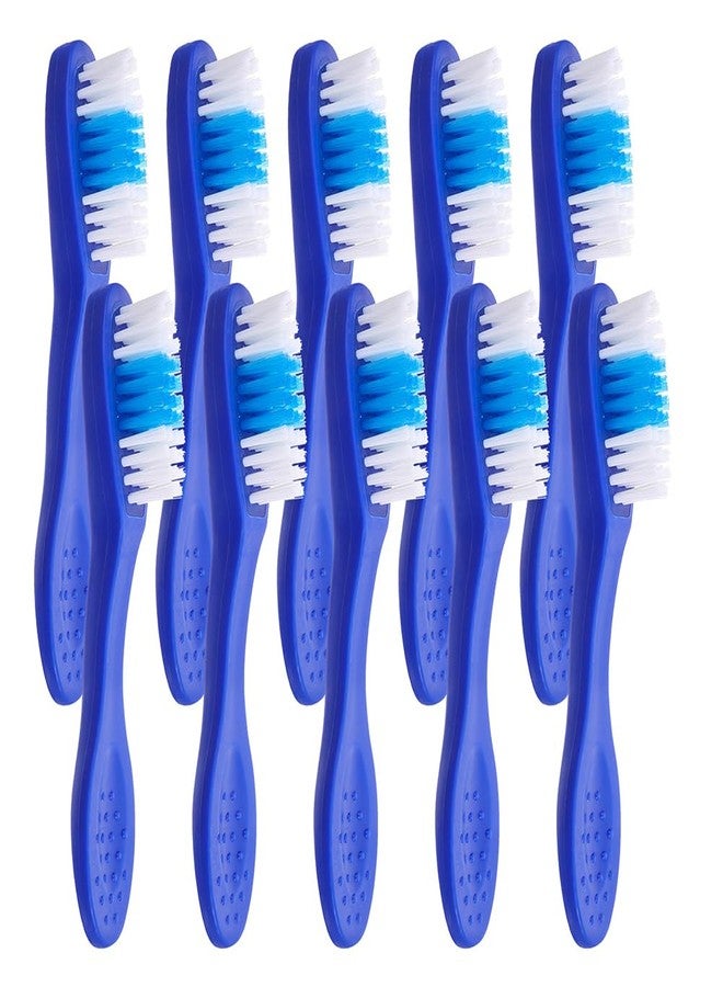 Baluue 20pcs Short Handle Toothbrush Individually Wrapped Mini Thumbprint Toothbrush for Prison Security Detention Center Travel and Camping, Blue - Image 1