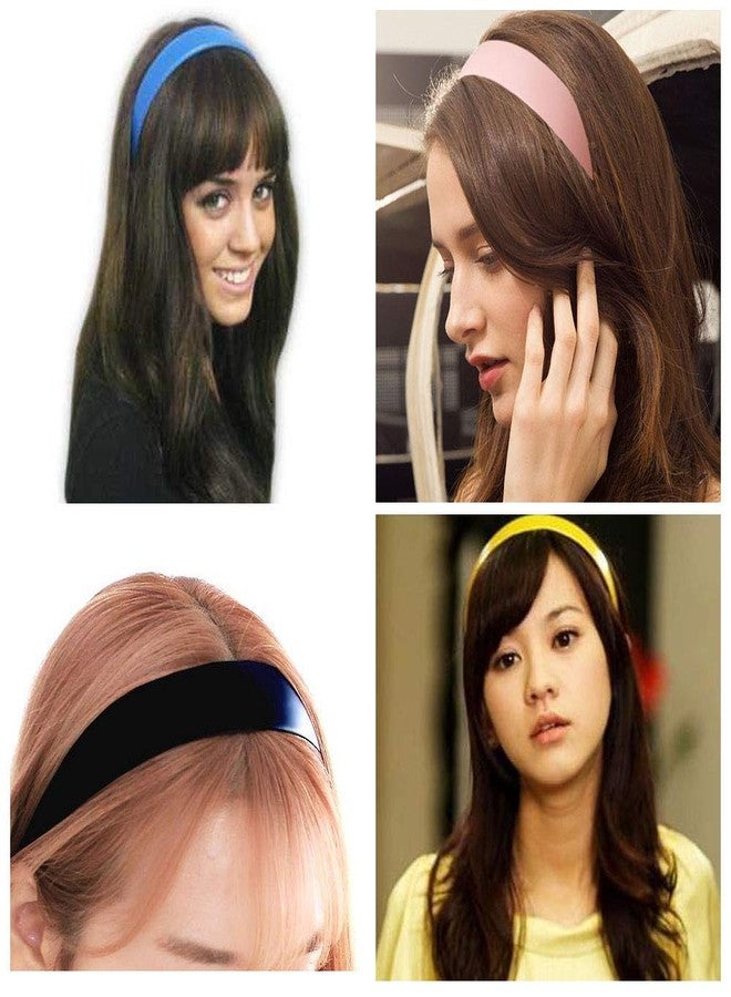 HRBS 6 PC Plastic Hair Bands Girl Women-Multi-Colour Broad Size Solid color Hairbands for Ladies, Multicolor Hairbands for Girls, Broad or Wide multicolored Hairband For Women's. Solid Colors - Image 4