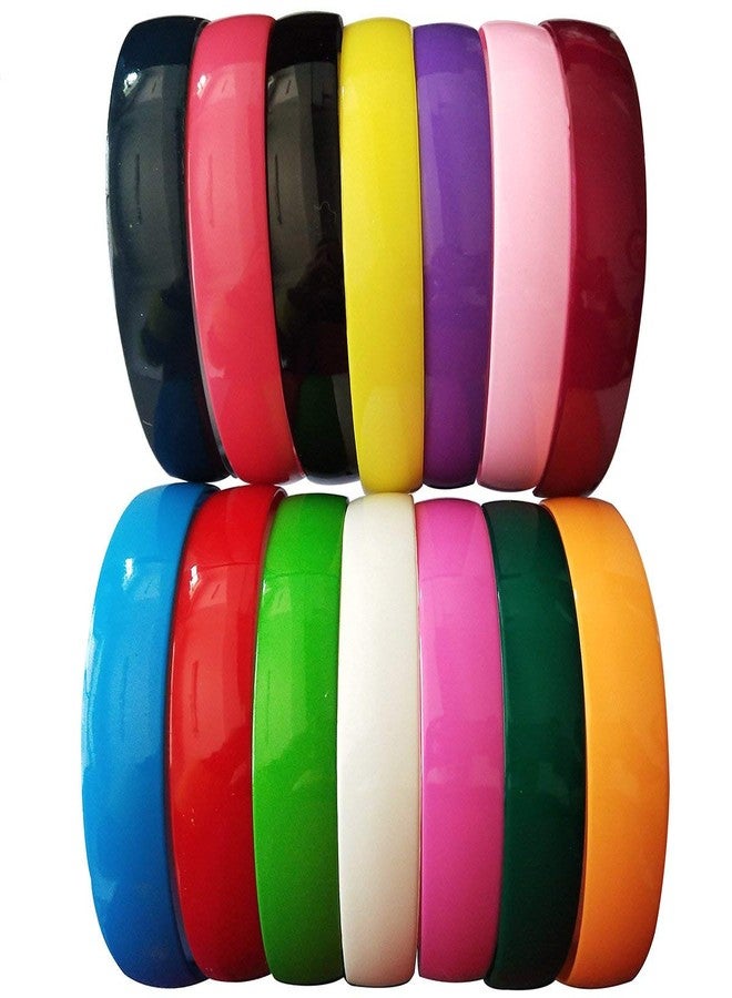 HRBS 6 PC Plastic Hair Bands Girl Women-Multi-Colour Broad Size Solid color Hairbands for Ladies, Multicolor Hairbands for Girls, Broad or Wide multicolored Hairband For Women's. Solid Colors - Image 5