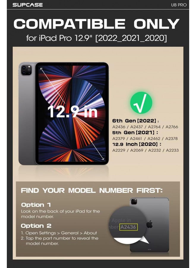 SUPCASE for iPad Pro 12.9 Inch Case 6th/5th/4th Generation 2022/2021/2020 (Unicorn Beetle Pro), [Built-in Screen Protector & Stand & Pen Holder] Full-Body Rugged Cover for iPad Pro 12.9 Inch, Tilt - Image 1
