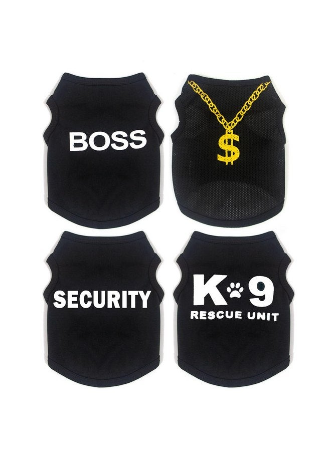 4 Pack Dog Clothes for Small Dogs Black Security Dog Shirt Soft Chihuahua Clothes Cute Male Dog Clothes Pet Clothing for Small Dog Boy Teacup Dog XXS - Image 1