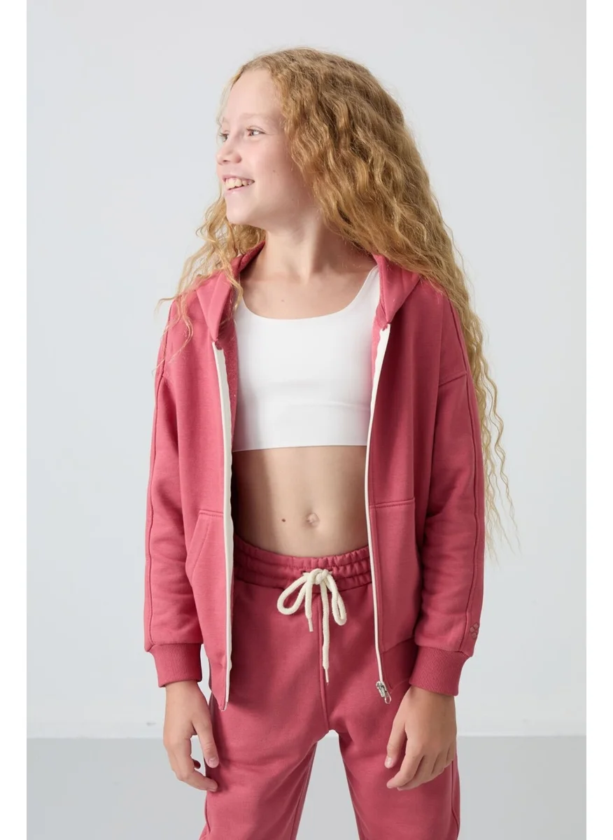 Tommy Life Wild Rose Cotton Fluffy Soft Texture Standard Fit Embroidered Girls Tracksuit - 75148