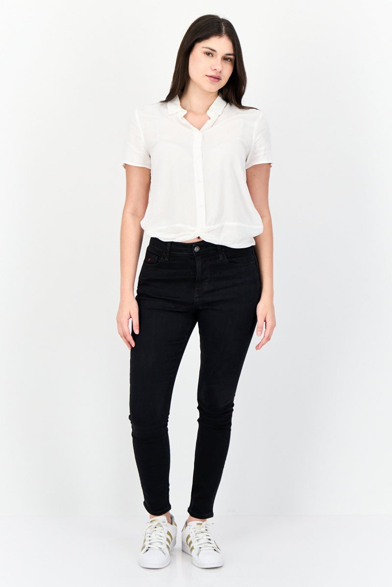 ESPRIT Women Skinny Fit Plain Stretchable Jeans, Black - Image 4