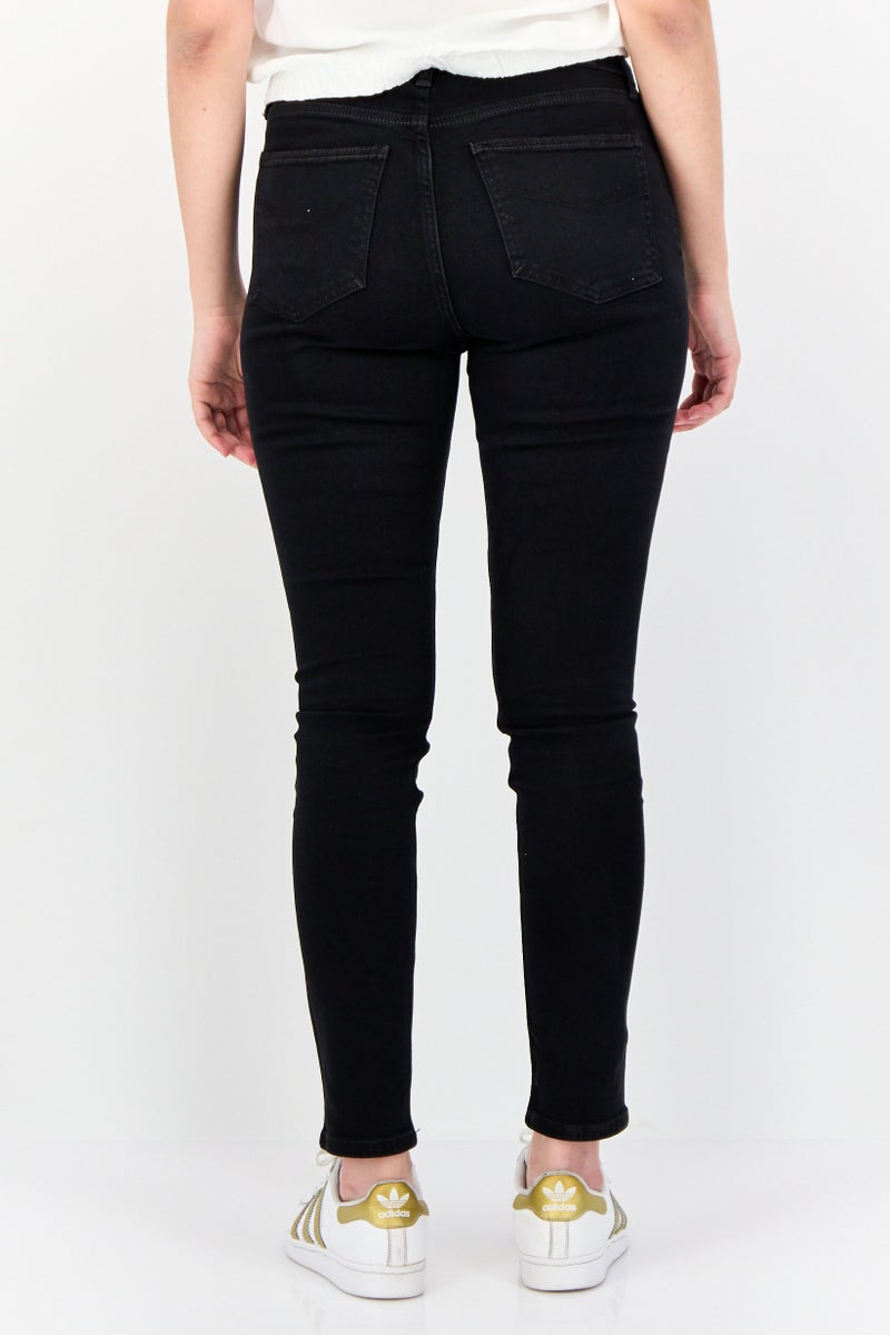 ESPRIT Women Skinny Fit Plain Stretchable Jeans, Black - Image 2
