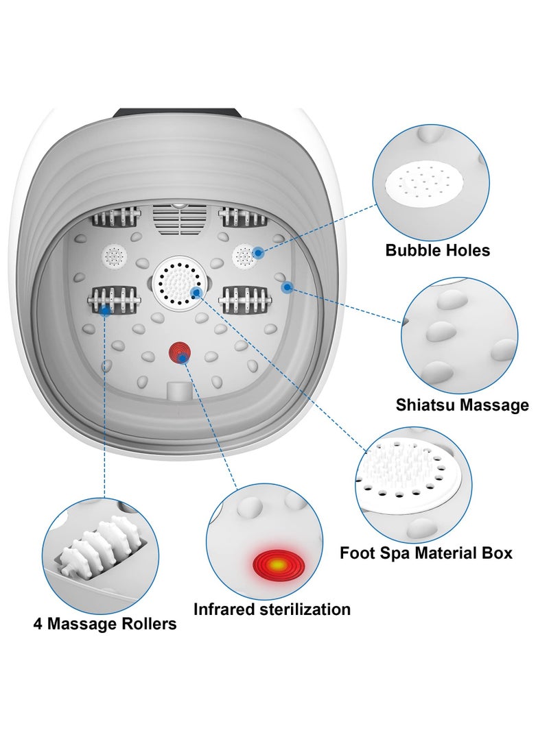 XiuWoo Collapsible Electric Thermostatic Foot Spa Bath Massager with Heat Bubbles Vibration - Image 3