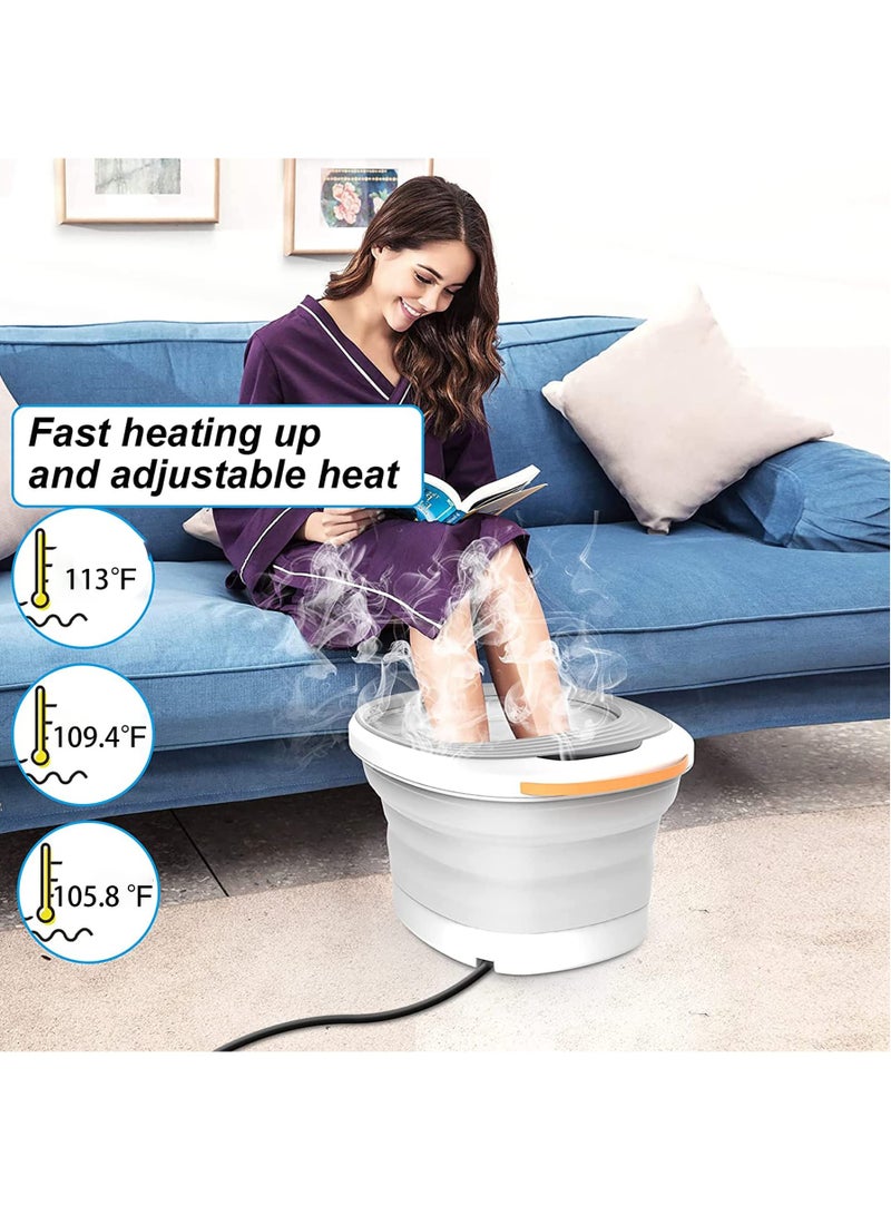 XiuWoo Collapsible Electric Thermostatic Foot Spa Bath Massager with Heat Bubbles Vibration - Image 2