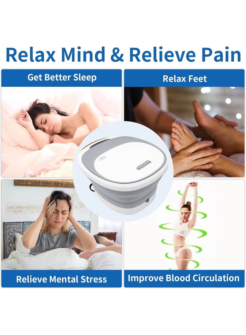 XiuWoo Collapsible Electric Thermostatic Foot Spa Bath Massager with Heat Bubbles Vibration - Image 5