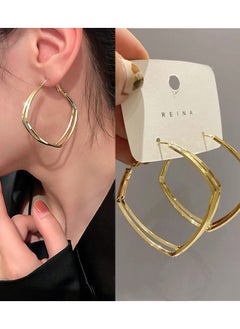 Fazza 4 Pairs Simple Metal Earrings, Gold Drop Earrings with Gold Tassels and Hypoallergenic Silver Pins, Best Gift for Mom, Wife, Daughter  - Image 4