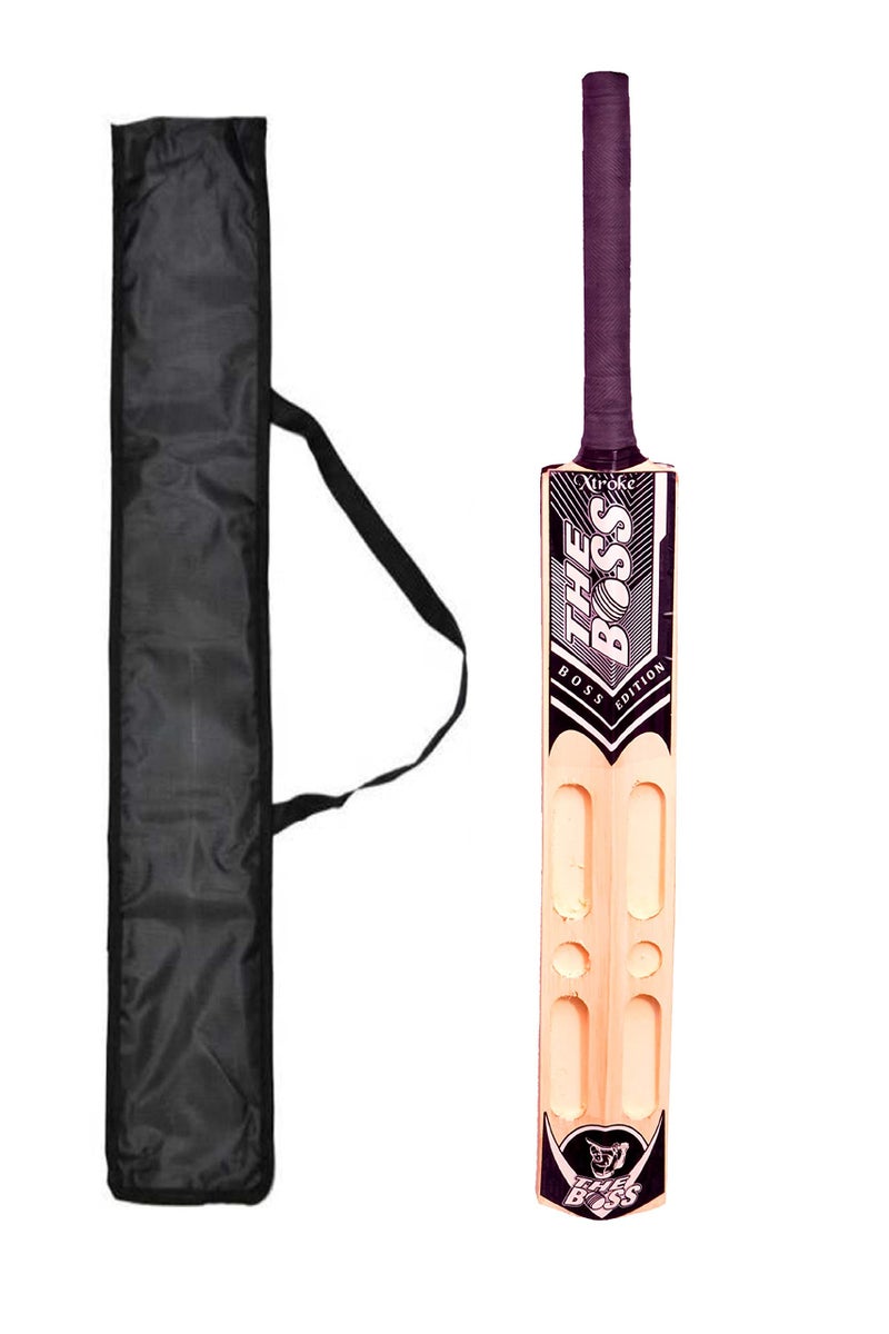XTROKE The Boss Edition Scoop Design Popular Willow for Boys and Girls Advance Play (Full Size) (Scoop Cricket Bat with bat Cover) - Image 1