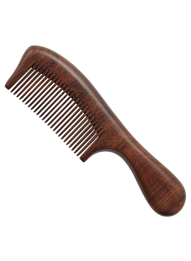Cosfan Handmade Sandalwood Hair Comb, Black Gold Sandalwood Wood Comb, Natural Fine Tooth Wood Comb, Fine Toothed Wooden Comb for Curly Hair, Vintage Wooden Comb with Handle - Image 1