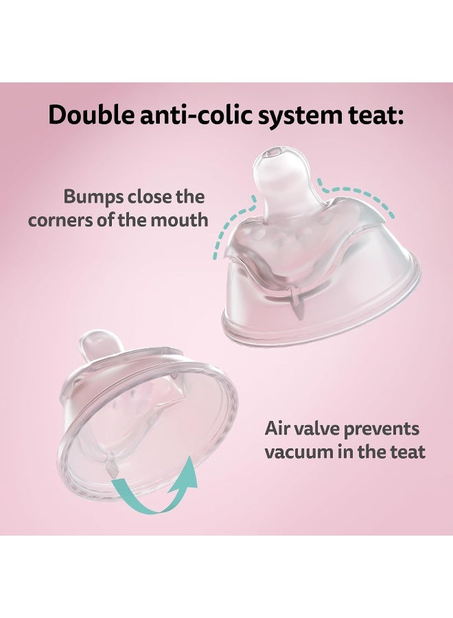 Herobility Double Anti-Colic Baby Bottles â€“ 5 fl oz/140ml â€“ 4-Pack â€“ BPA-Free - Multicolor â€“ White, Gray, Iron Blue, Blue - Image 3