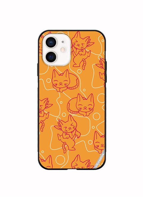 Protective Case Cover For Apple iPhone 12 mini Chilling Cat Pattern Design Multicolour