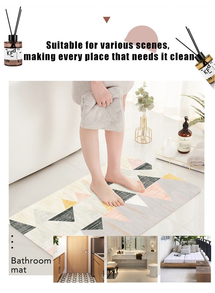 Generic Retro Water Absorption Non-Slip Doormat Floor Mat, Welcome Door Mat, Low Profile Non-Slip Entrance Mat, Suitable For Indoor and Outdoor use Brown 60x40cm  - Image 3