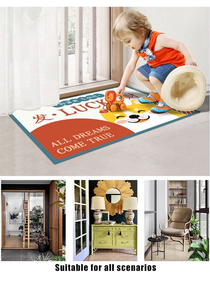 Generic Retro Water Absorption Non-Slip Doormat Floor Mat, Welcome Door Mat, Low Profile Non-Slip Entrance Mat, Suitable For Indoor and Outdoor use Brown 60x40cm  - Image 4