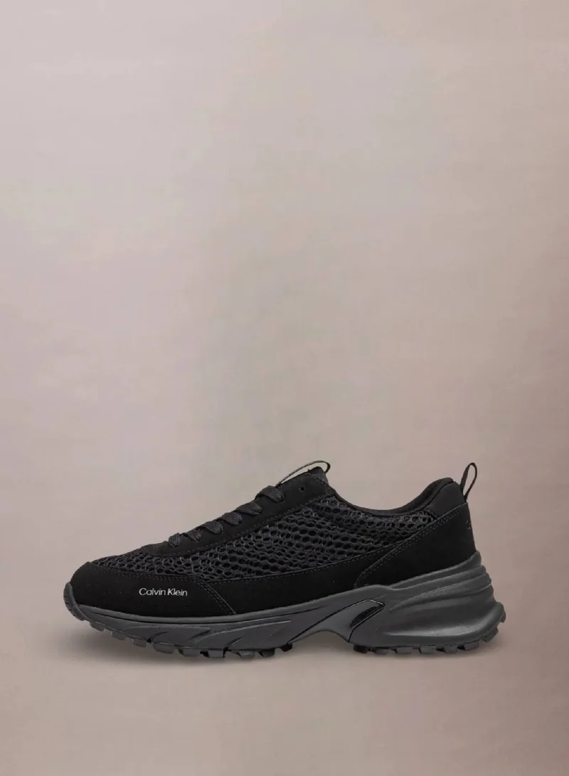 Calvin Klein Triple Black Trailblazer - Leather And Mesh Mixed Trainers for Women | Best Price UAE