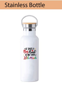 PRINTSHOP4ME Teacher's Day Pack of 3 Combo Pack - Stainless Steel Bamboo Cap Flask Bottle 600ml, Cotton Bag and Mousepad - Teacher's Day Gift Set - Gift for World Teachers Day  - Image 3