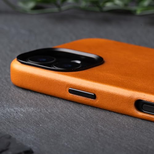 Snakehive Leather Case for iPhone 17 - Slim Protective Case - MagSafe Compatible - Tan - Image 5