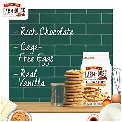 Pepperidge Farm Farmhouse Thin & Crispy Toffee Milk Chocolate Cookies, 6.9 oz. Bag - Image 2