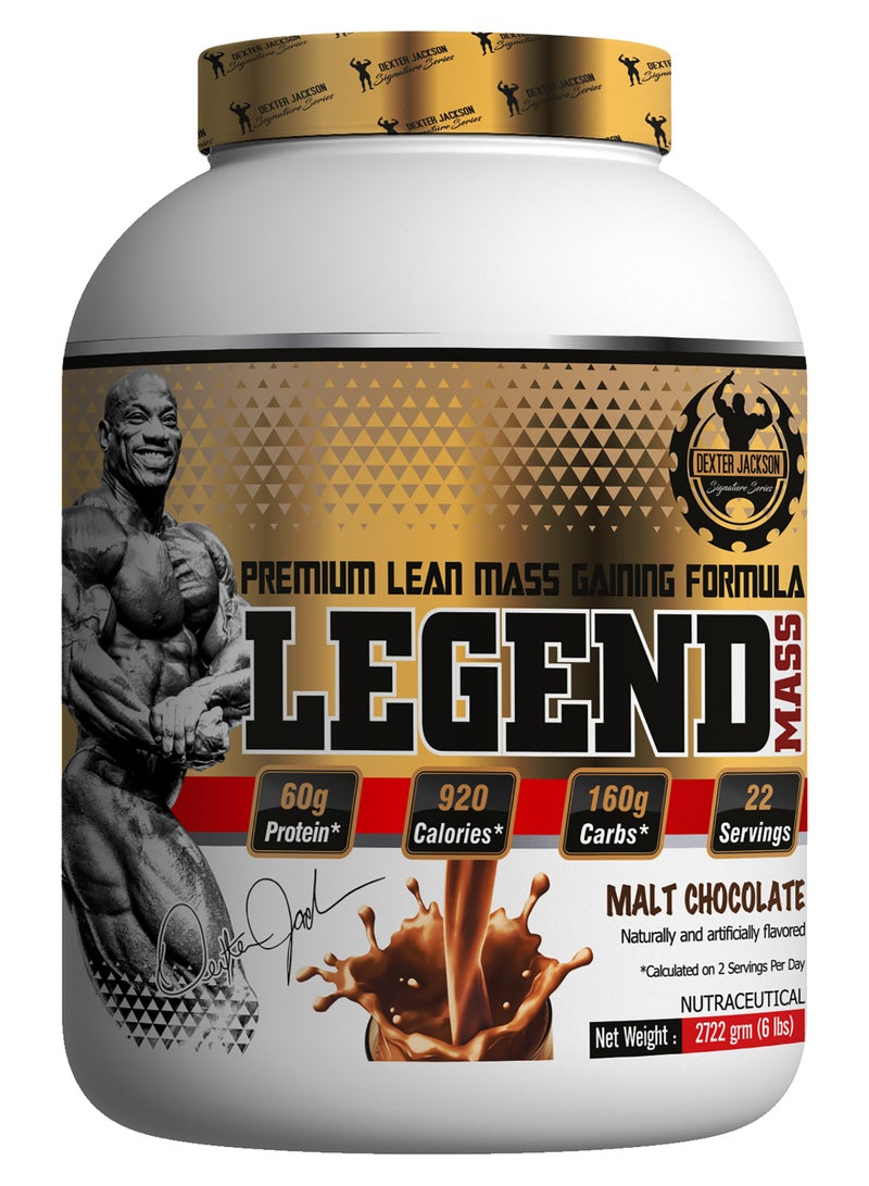 DEXTER JACKSON Gold Series Legend Mass Gainer 6 lbs - Premium Lean Mass Gaining Formula (Malt Chocolate)  - Image 1