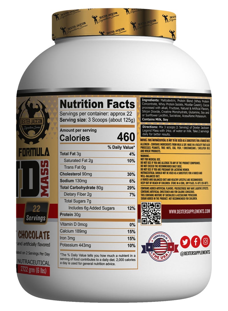 DEXTER JACKSON Gold Series Legend Mass Gainer 6 lbs - Premium Lean Mass Gaining Formula (Malt Chocolate)  - Image 3