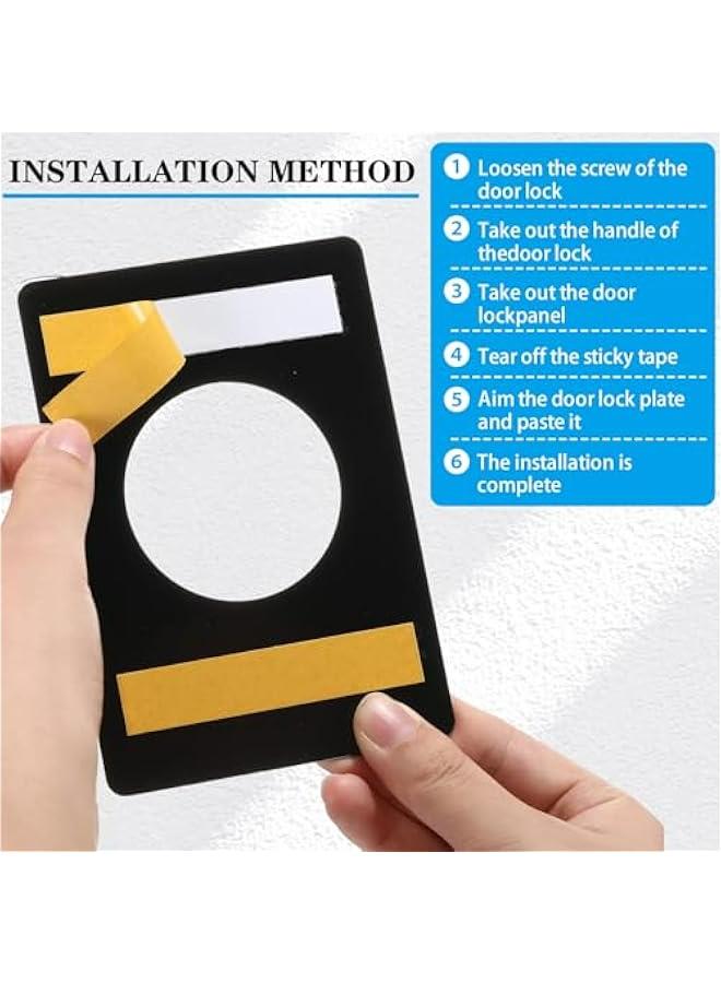 Reinforce your Door Lock with Stainless Steel Repair Plate and Adhesive Tapes for Secure and Stable Knob Fixing - Prevent Loose or Wobbly Door Locks (Black) - Image 3