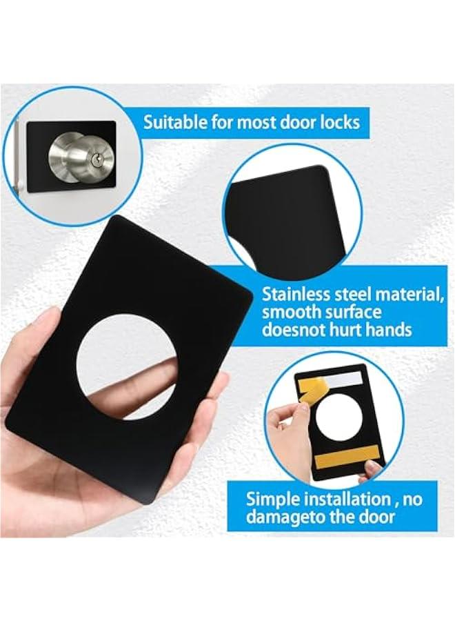 Reinforce your Door Lock with Stainless Steel Repair Plate and Adhesive Tapes for Secure and Stable Knob Fixing - Prevent Loose or Wobbly Door Locks (Black) - Image 4
