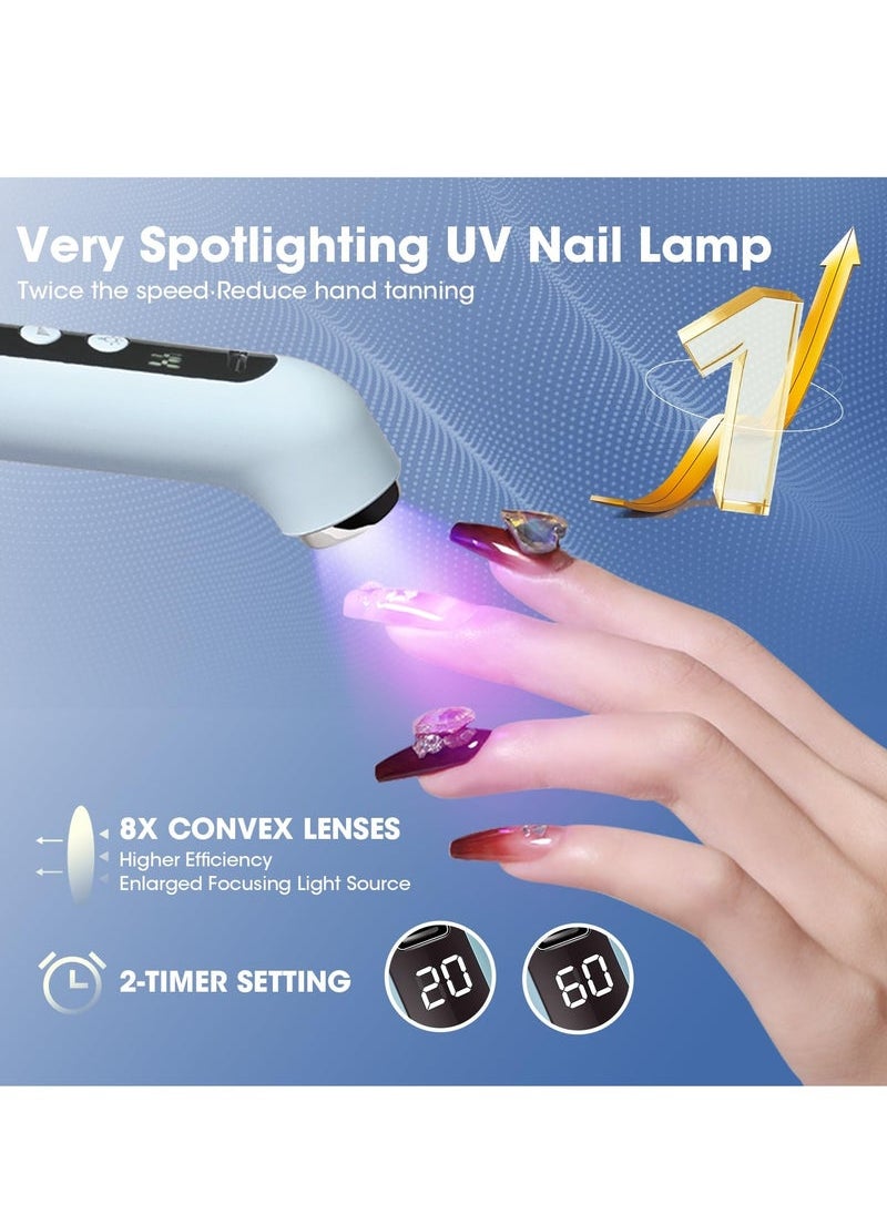 Captaintech Drill Cordless UV Nail Lamp 2 in 1 Nail Drill Professional, E Filer for Nails Electric Nail File Portable with Small UV Light for Gel Nail Acrylic Nail Polishing Curing Manicure Pedicure  - Image 3