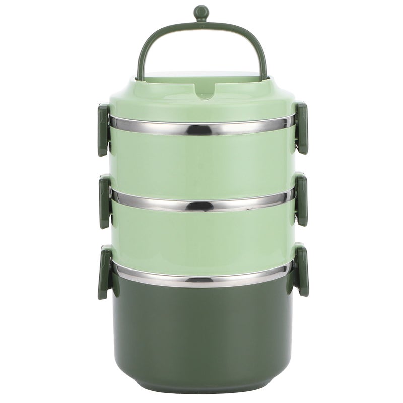 Insulated Lunch Box Stainless Steel Bento Box Portable Food Container Kitchen UtensilsThree Layers/ 2.4L - Image 3