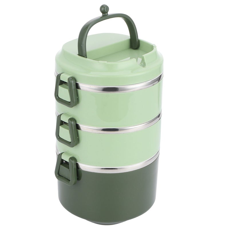 Insulated Lunch Box Stainless Steel Bento Box Portable Food Container Kitchen UtensilsThree Layers/ 2.4L - Image 2