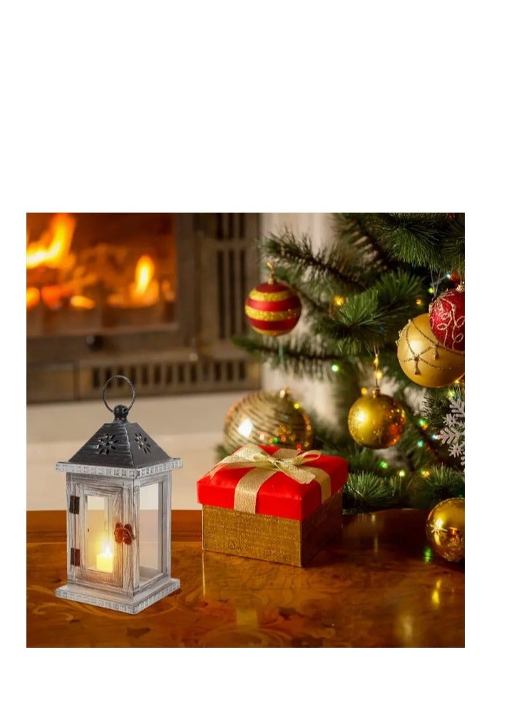 Vitacelli Pack of 1 Vintage Style Decorative Candle Lantern, 10-Inch Metal & Wood Tabletop Lantern, Rubbed Finish, with No Candle Included, for Indoor, Outdoor, Porch, - Image 2