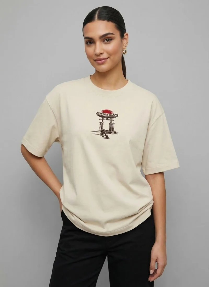NOBERO Nobero Oversized Graphic Print T-shirt