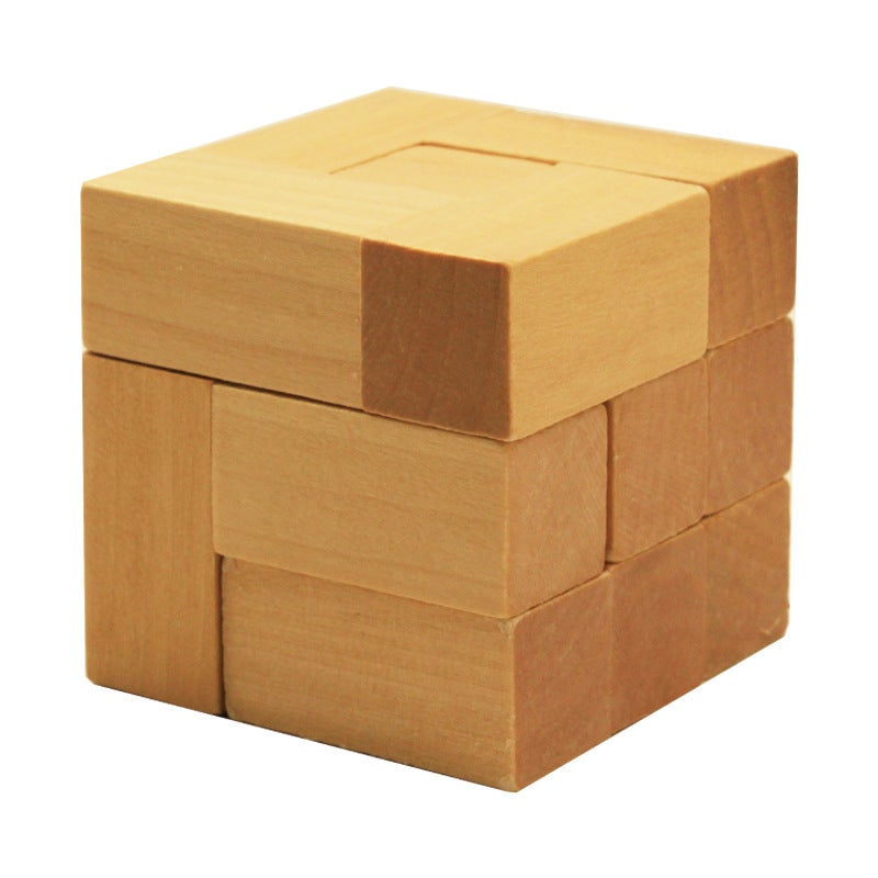 Kongming Lock Children'S Wooden Toy Kongming Lock Luban Lock Full Set Classical Mortise Wooden Toy Kongming Lock - Image 1
