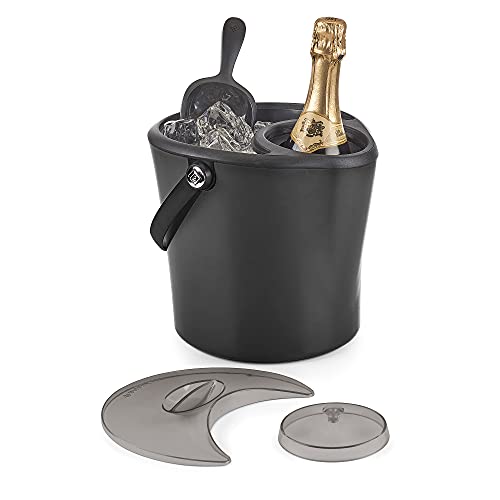 Polder Chill Station for Wine, Champagne, Spirits and More, Separate Area for Fresh Ice, Ice Bucket, Double Wall Insulated, Ice Scoop Included, Silicone bottle-wiping ring - Image 2