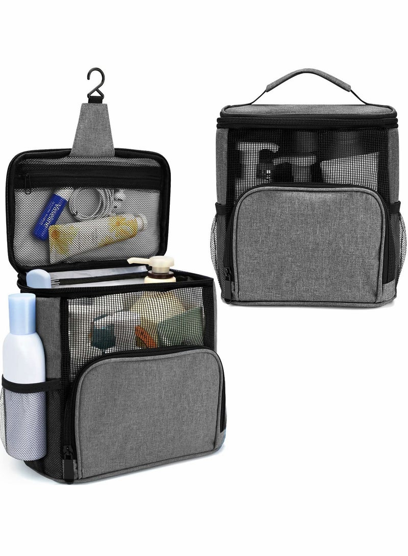 SYOSI Shower Mesh Caddy Bag, Portable Shower Caddy for College Dorm Travel, Separate Compartment, Large Capacity, Quick Dry Mesh Base, Hanging Toiletry Bath Bag for Student.  - Image 1
