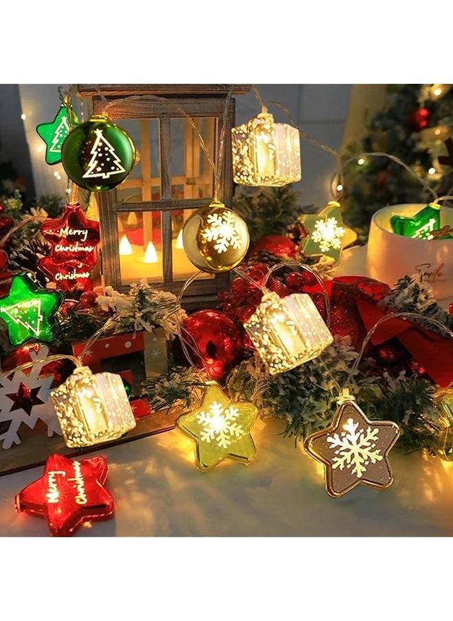 The Bros Christmas Lights 20 LED Christmas Tree Decorations Christmas Decorations Lights Indoor and Outdoor Waterproof for Home Bedroom Classroom Patio Party Decor (3M 20 LED Christmas Lights)  - Image 1
