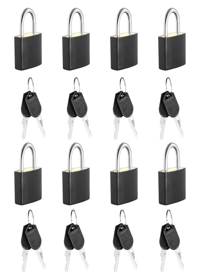Rierdge Suitcase Locks with Keys, 8 Pcs Black Small Luggage Padlocks Metal Padlocks Mini Keyed Padlock for School Gym Classroom Matching Game - Image 5
