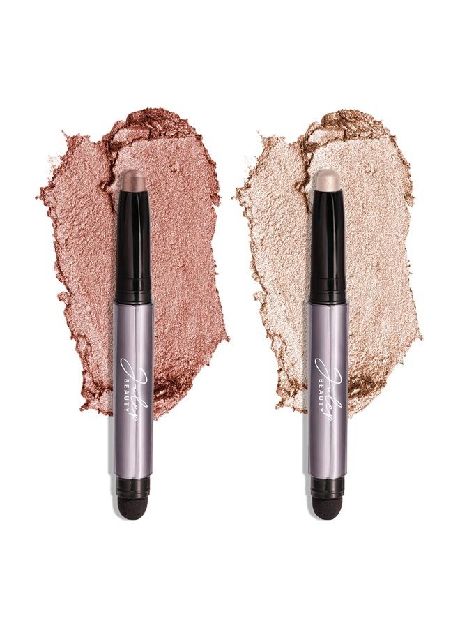Julep ظلال عيون 101 من كريمة إلى بودرة، قلم ظلال عيون مقاوم للماء، لمعة لؤلؤية ولمعة وردية - Image 1