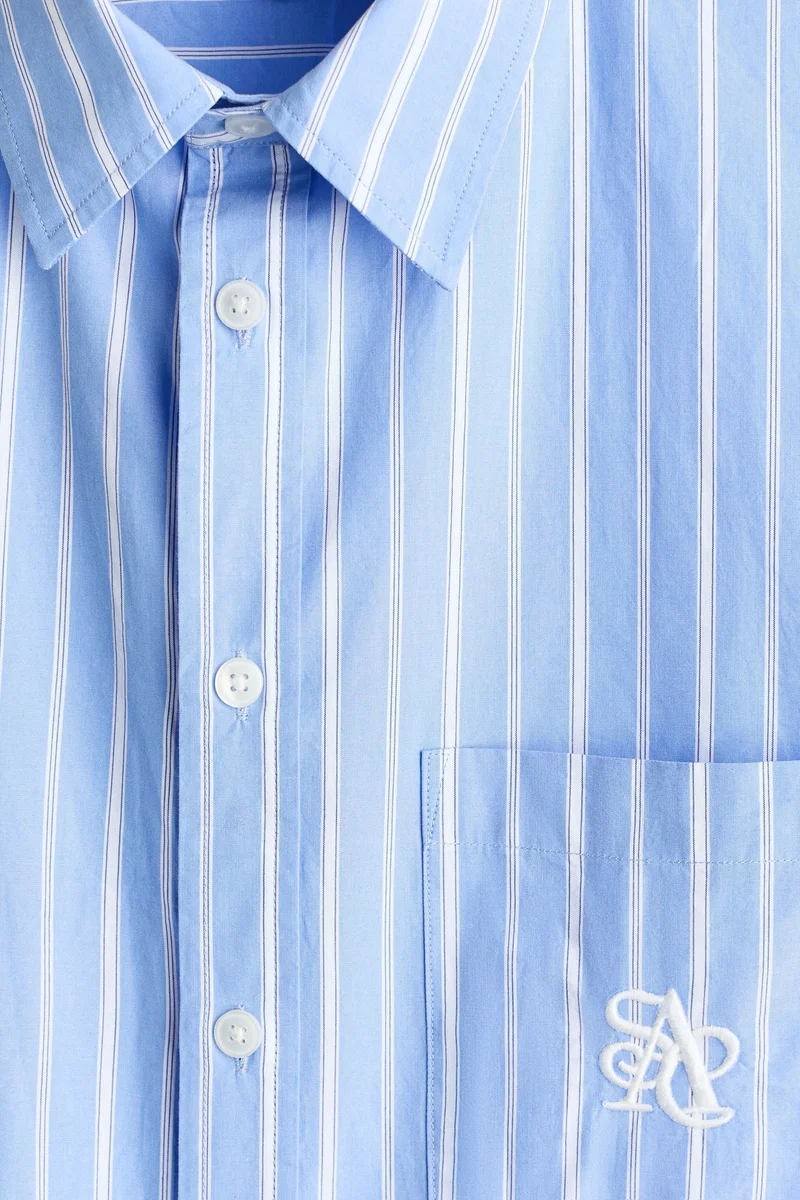 اتش اند ام قميص بوبلين بقصة مريحة