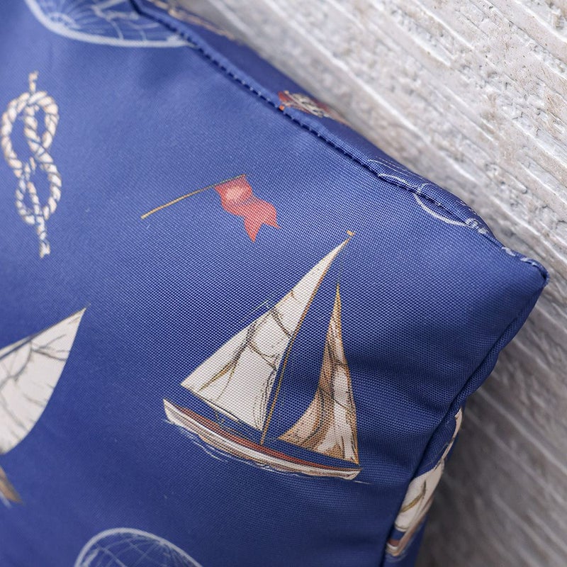 DANUBE HOME Woven Cushion 45X45Cm - Nautical Emblem, Multicolour, Coastal Emblem Accent Cushion, 100% Polyester Fabric, For Patio Chairs And Balcony Benches - Image 3