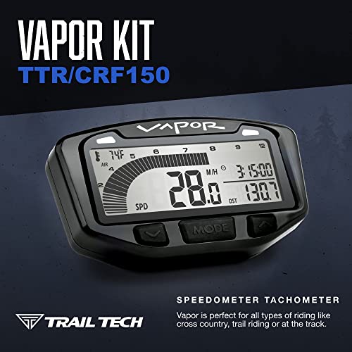 Trail Tech 752-116 Vapor Digital Speedometer Tachometer Gauge Kit, 2000-2019 Honda Yamaha Suzuki CRF DR200 TTR TW XT - Image 2
