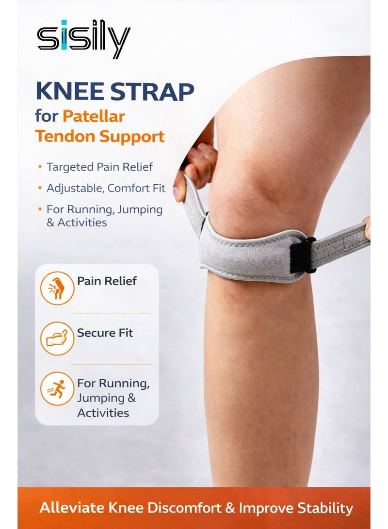 Sisily 1 Pc Knee Strap Stabilizer For Sports Protection - Adjustable Patellar Tendon Support Brace - Image 1