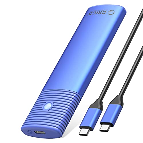 ORICO Aluminum M.2 NVMe SSD Enclosure, Tool-Free 10Gbps USB C Adapter, USB 3.2 M.2 NVMe Reader, External SSD Case Thunderbolt 3 Compatible, Supports 4TB 2230/2242 /2260/2280 PCIe M-Key SSDs-PWM2-BL - Image 1