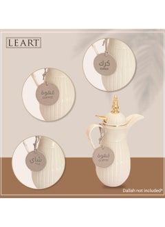 LeArt Dallah Flask Tags - Dallah Coffee Pot, Tea, Coffee and Karak Tag | Dallah Tags (Camel - Set of 3)  - Image 4
