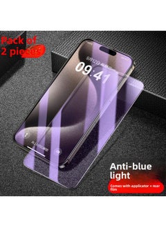 Applicable To For Iphone11 Tempered Film 15 For Iphone 14Pro Max Anti-Peep Film 12Pro Full Screen Max Mobile Phone 13-Colour:[blue Light Version] [2 Pieces] Eye Protection And Anti-blue Light◉Comes With Film Applicator + Rear Film-Size:For Iphone 15 Plus