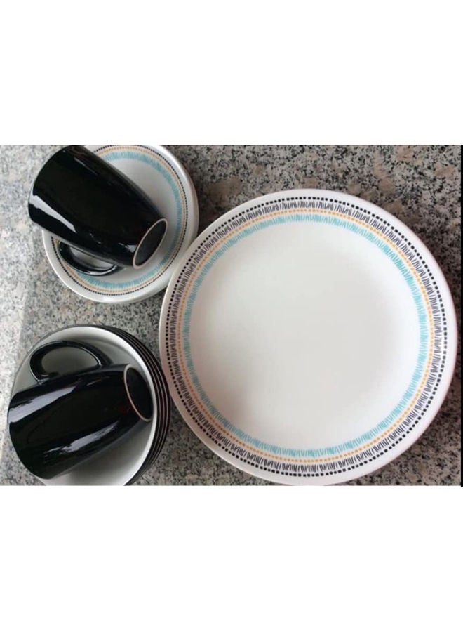 Corelle طقم أدوات المائدة بالوما مكون من 16 قطعة لخدمة 4 أشخاص متعدد الألوان - Image 2