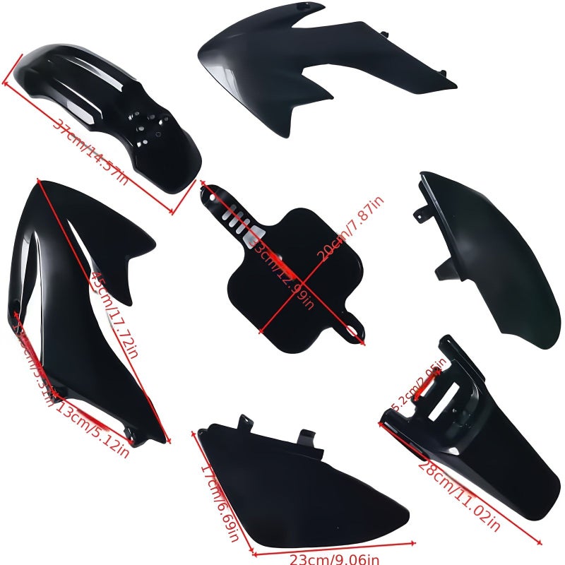 Black Front Rear Fender Fairing Kit for Honda CRF50 XR50 110 125 - Image 2